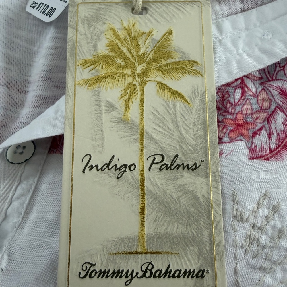 Tommy Bahama Prima Petals Striped Long Sleeve Top | Pink & White - Picture 6 of 9
